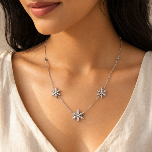 Aurgat Dazzling Stars Silver Pendant
