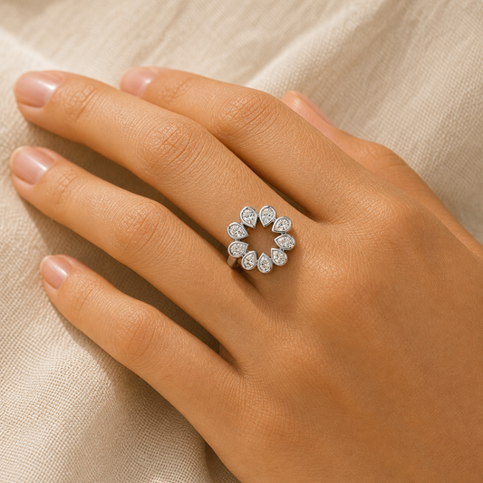 Aurgat Garland Zirconia Sterling Silver Adjustable Ring - image 3