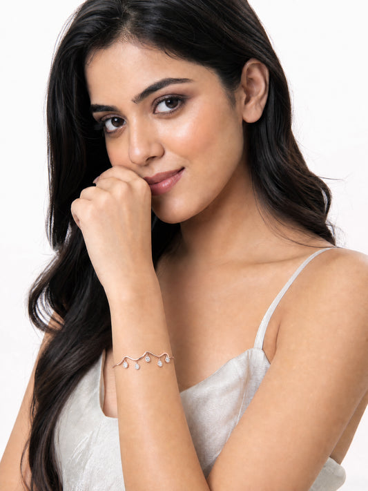 Aurgat Charming Rose Gold Half Cuff Bracelet