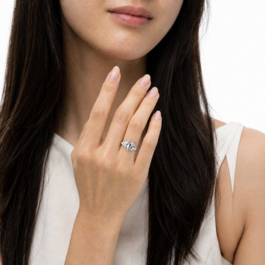 Aurgat Bird of Paradise Sterling Silver Adjustable Ring