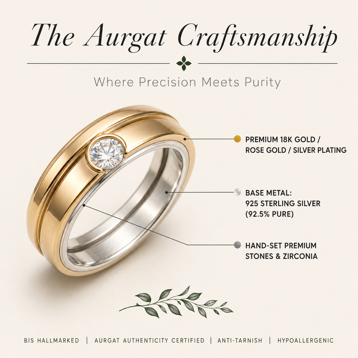 Aurgat Rose Gold Hook DropPendant
