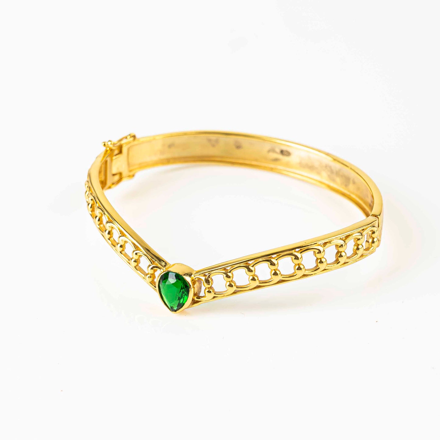 Aurgat Majestic Green Stone Bangle Bracelet