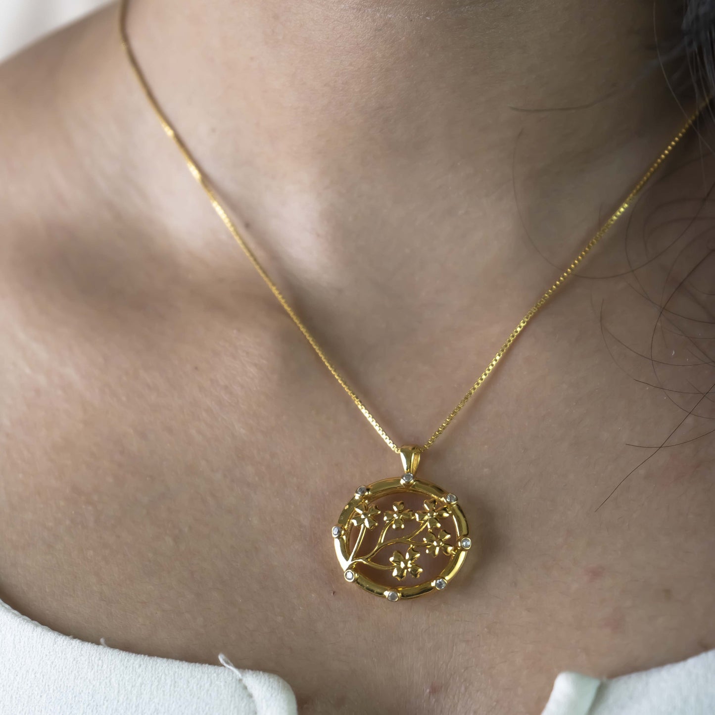 Aurgat Sacred Petals 18K Gold Plated Pendant
