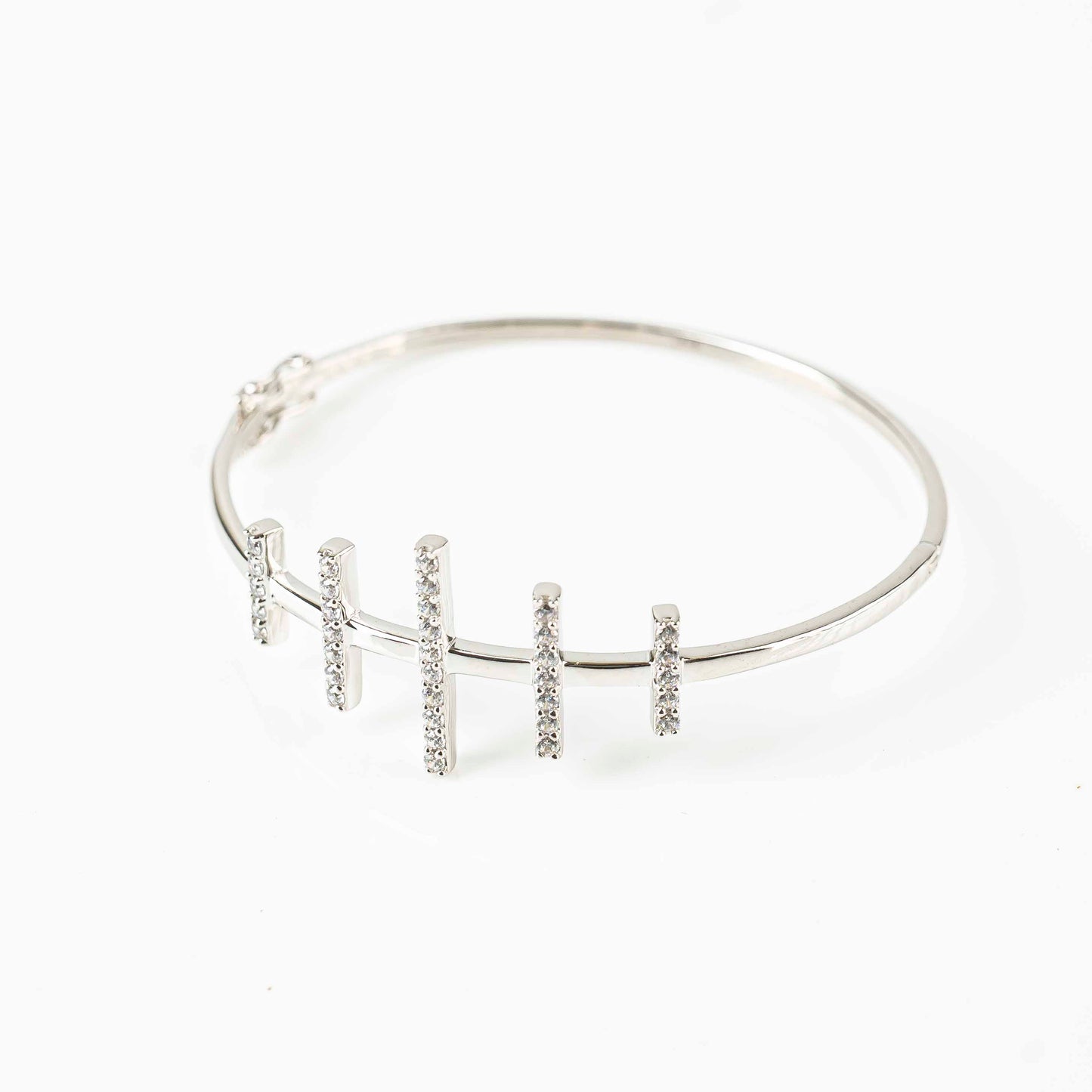 Aurgat Sterling Silver Zirconia Bangle Bracelet