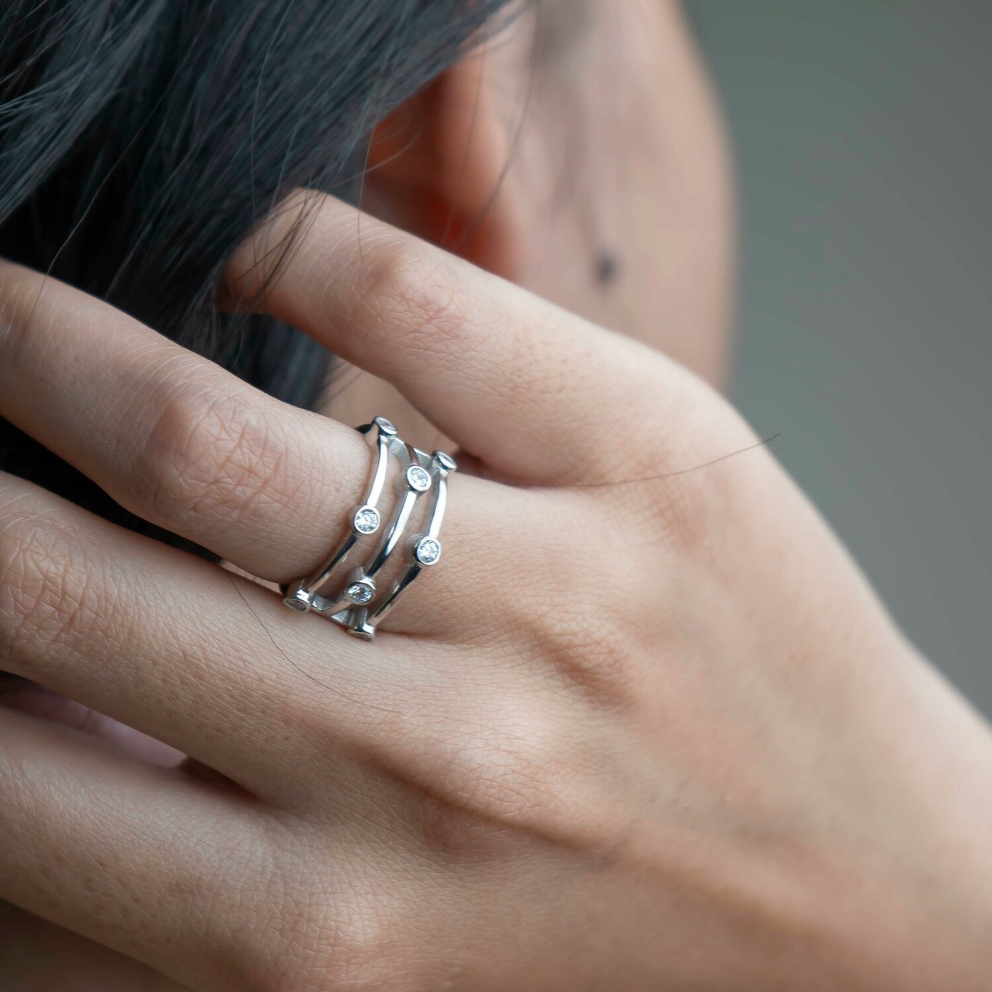 Aurgat Blunt Designed Sterling Silver Ring Band