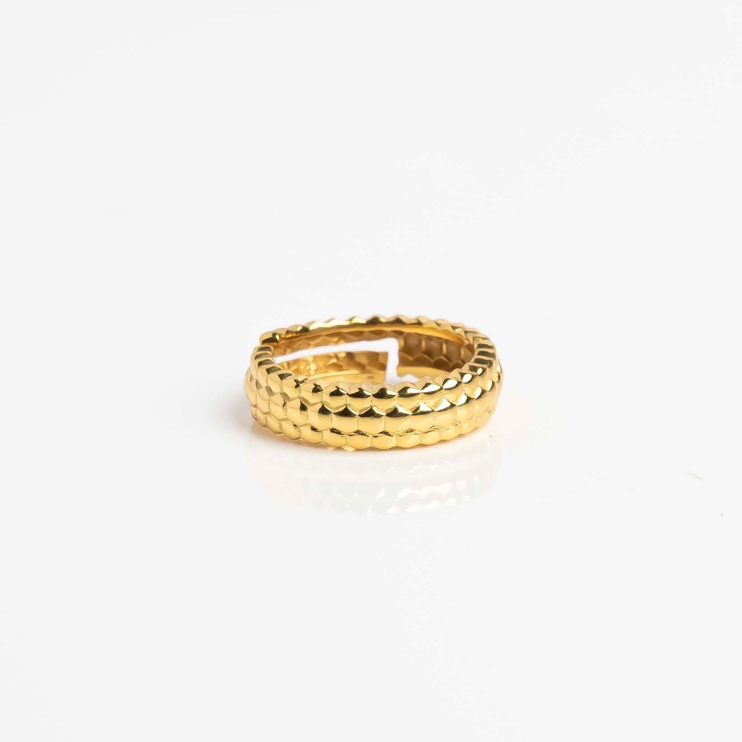 Aurgat Hexagonal Blocks 18K Gold Plated Band Ring