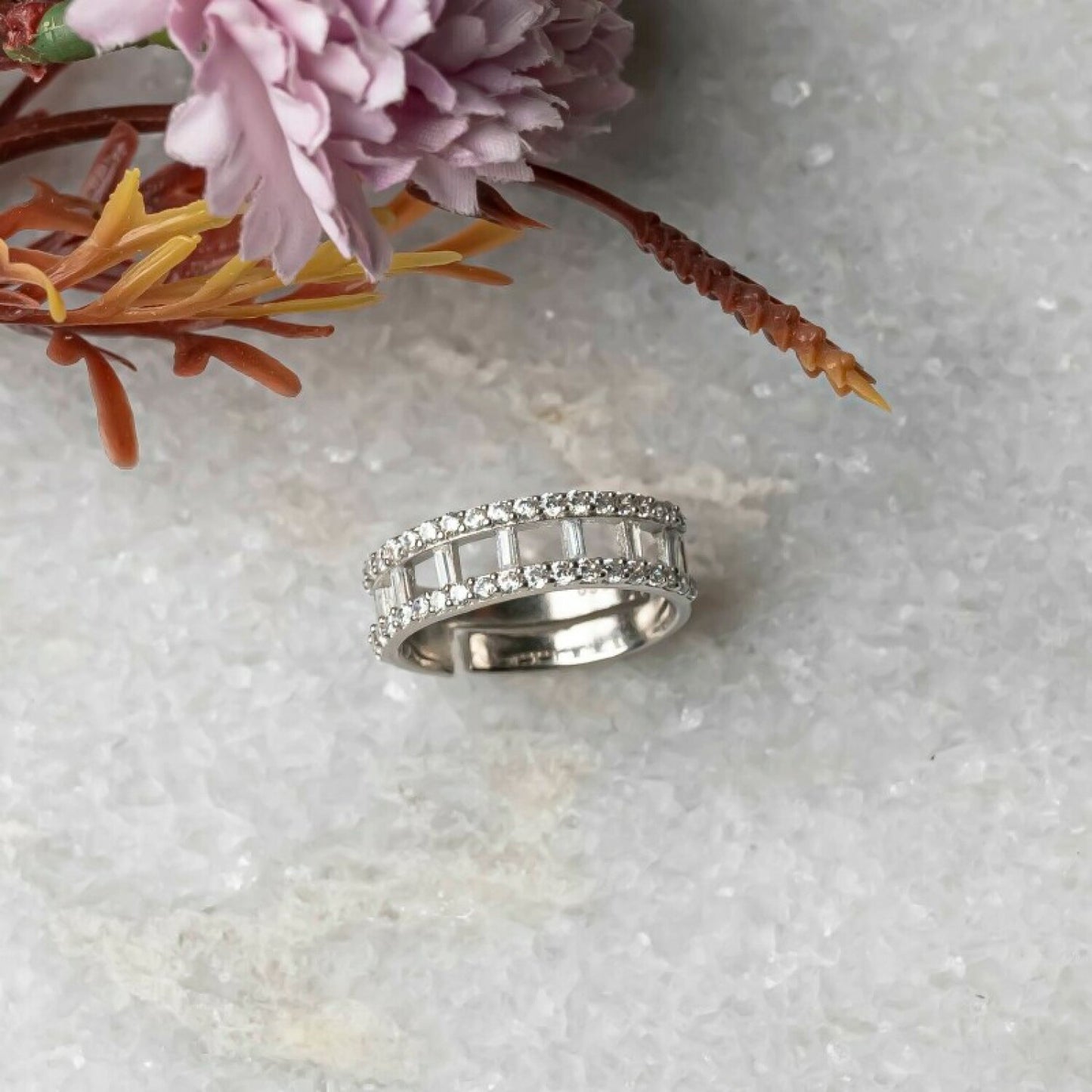 Aurgat Zirconia Sterling Silver Band Ring