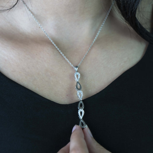 Aurgat Infinity Sterling Silver Pendant Set