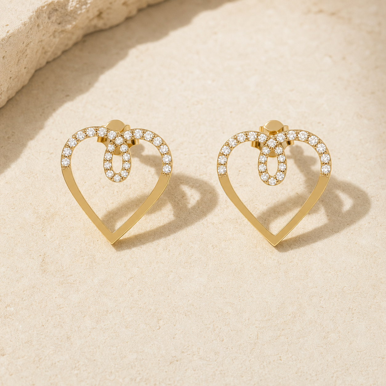 Aurgat Heart of Gold 18K Gold Plated Earrings
