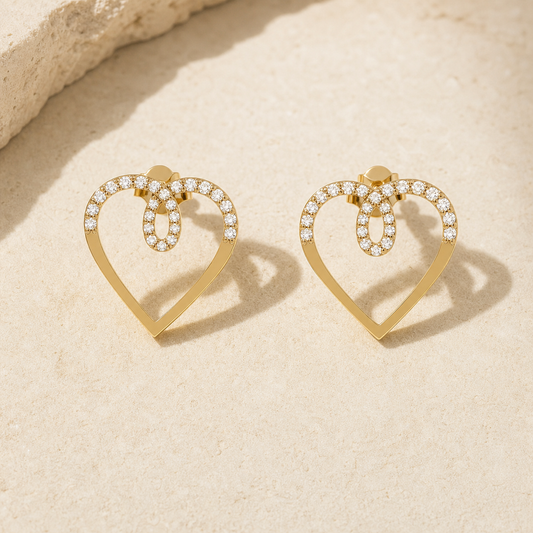 Aurgat Heart of Gold 18K Gold Plated Earrings