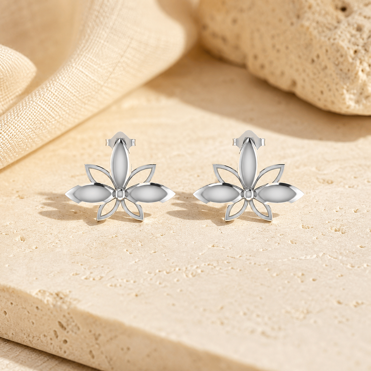 Aurgat Petals Fly Sterling Silver Earrings
