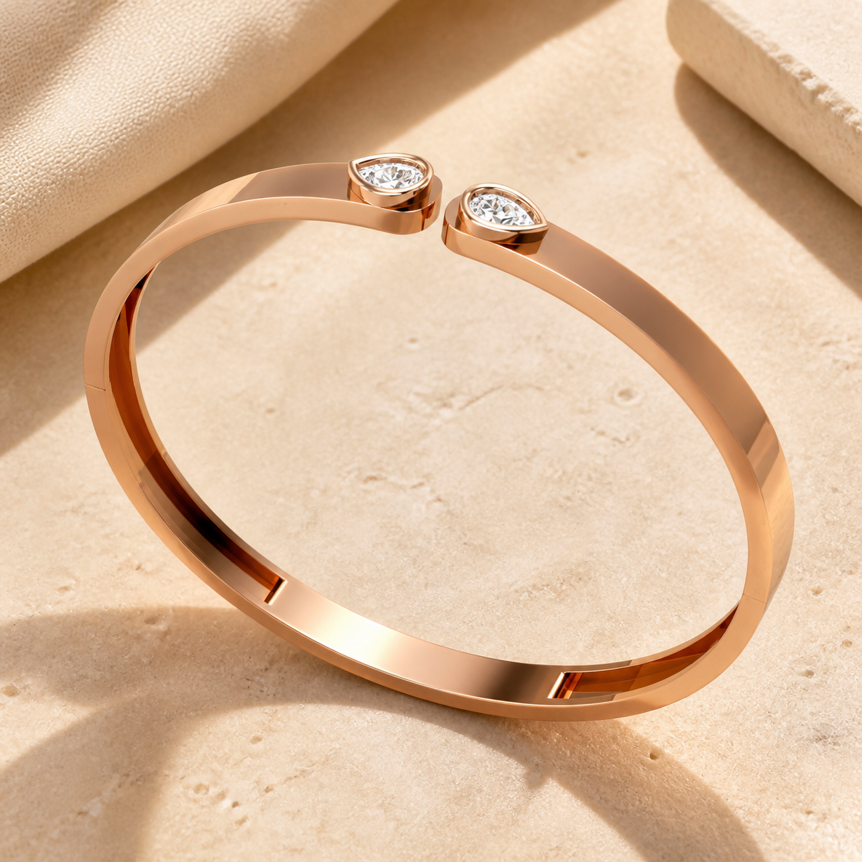 Aurgat Rose Gold Cuff Bracelet