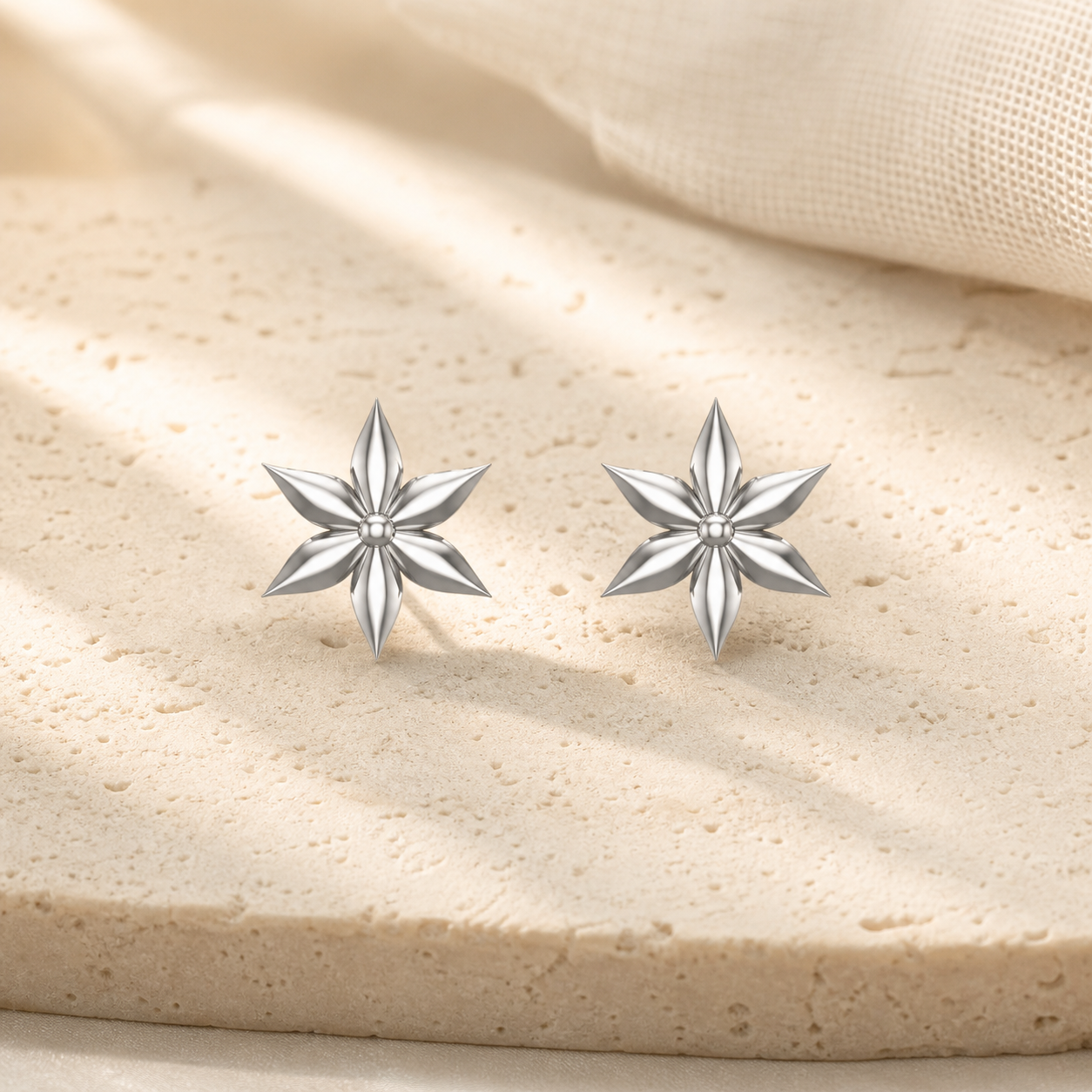 Aurgat Dazzling Stars Sterling Silver Earrings