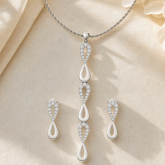 Aurgat Infinity Sterling Silver Pendant Set - image 1