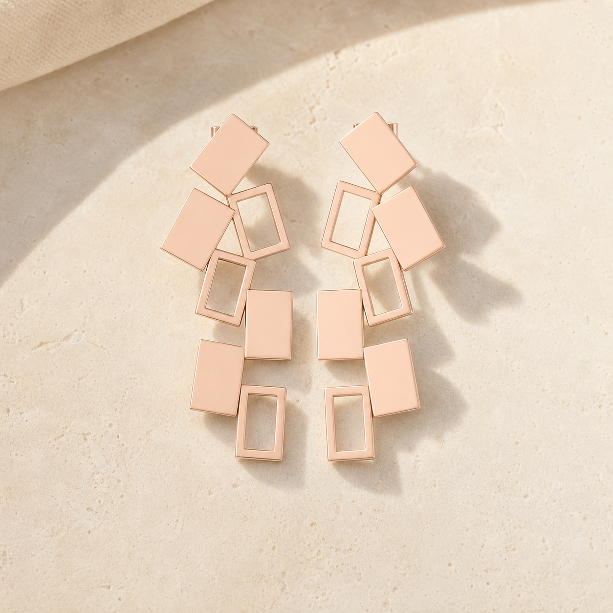 Aurgat Oblongs rose Gold Earrings