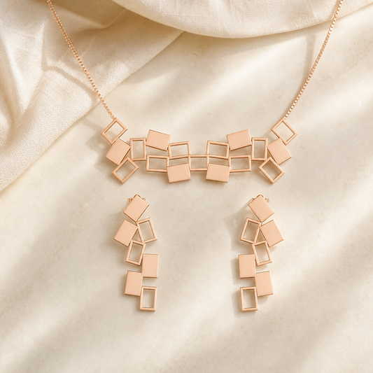 Aurgat Oblongs Rose Gold Pendant Set - image 1