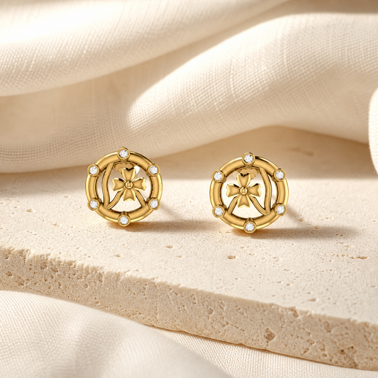 Aurgat Sacred Petals 18K Gold Plated Earrings