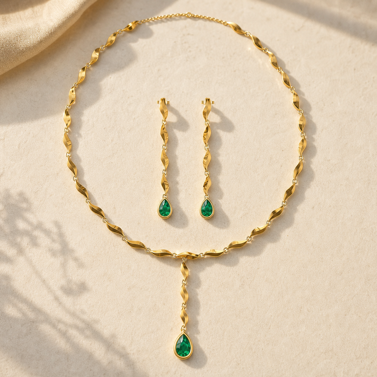 Aurgat Graceful 18K Gold Plated Pendant Set - image 1
