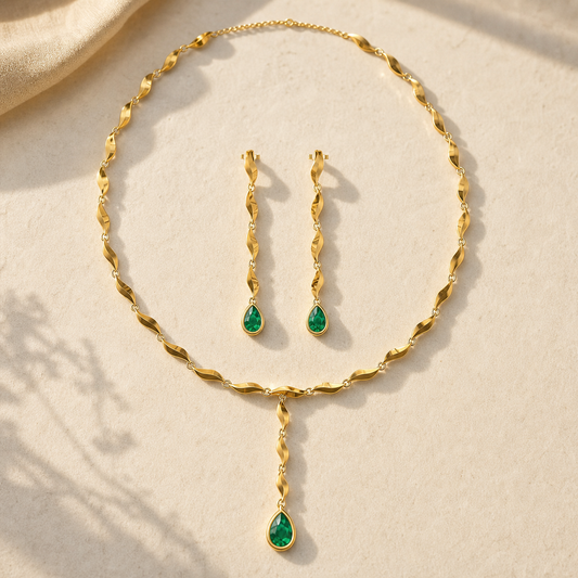 Aurgat Graceful 18K Gold Plated Pendant Set - image 1