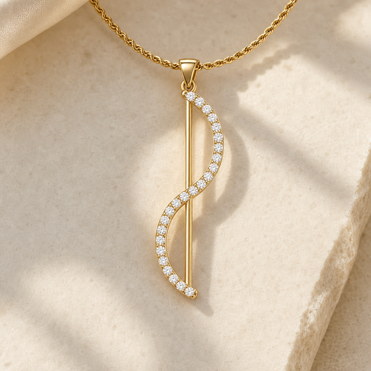 Aurgat Curvy Drop 18K Gold Plated Pendant