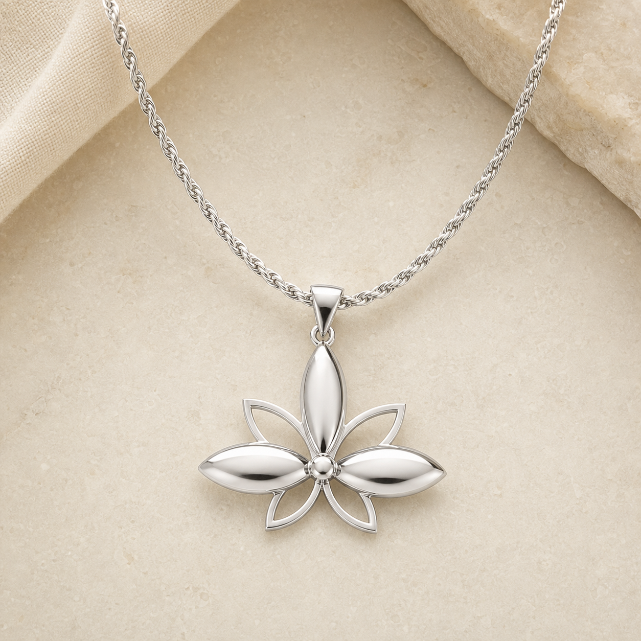Aurgat Petals Fly Silver Pendant