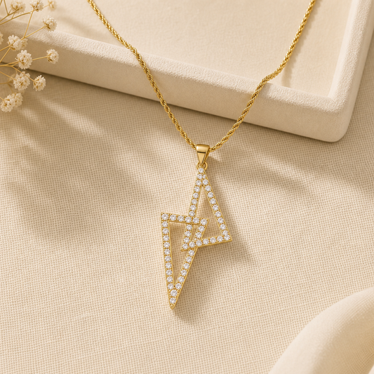 Aurgat Lightning 18K Gold Plated Pendant