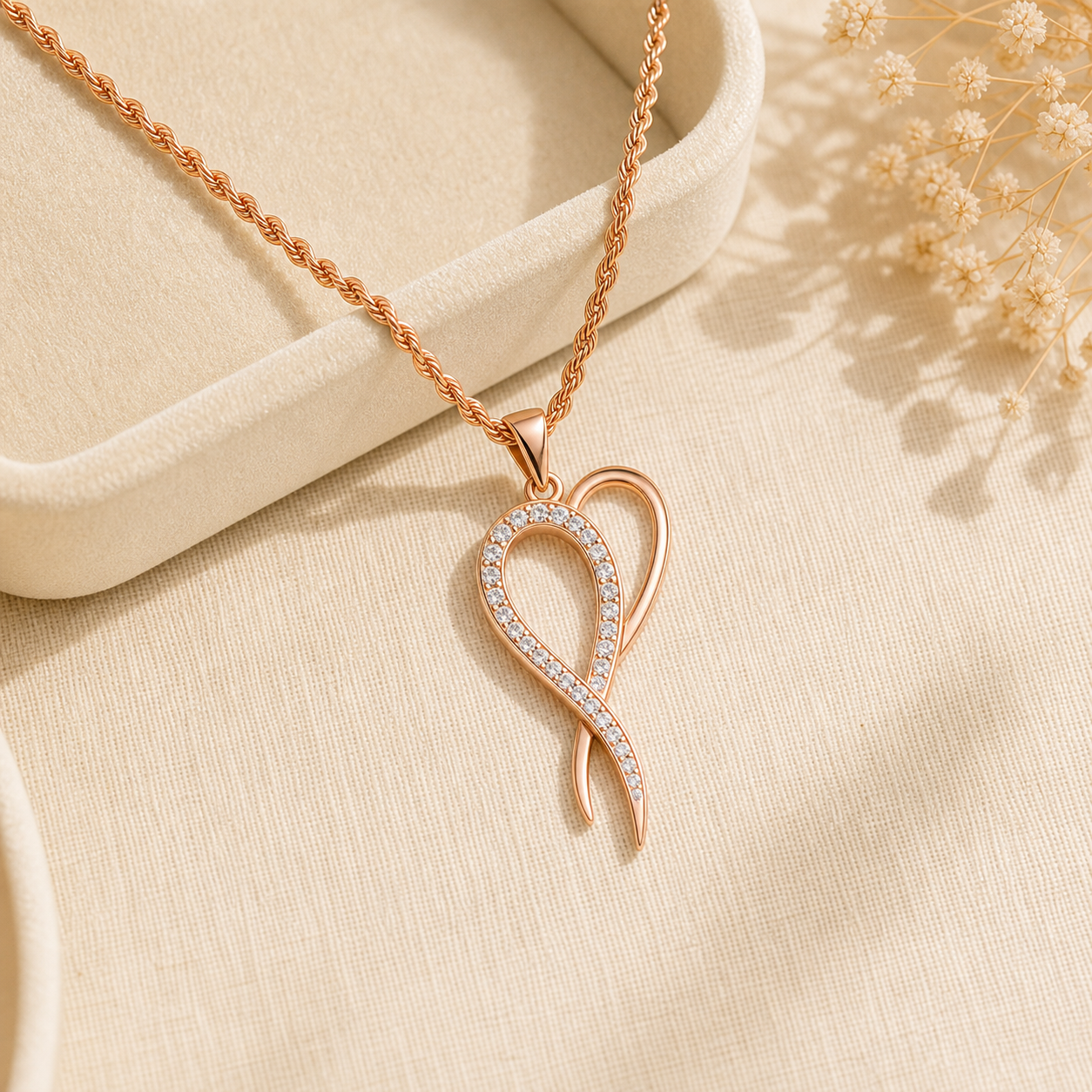 Aurgat Nobel Heart Rose Gold Pendant