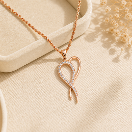 Aurgat Nobel Heart Rose Gold Pendant