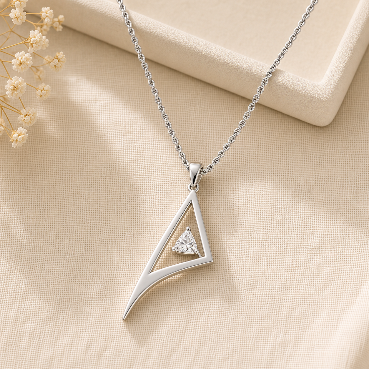 Aurgat Trapped Solitaire Sterling Silver Pendant