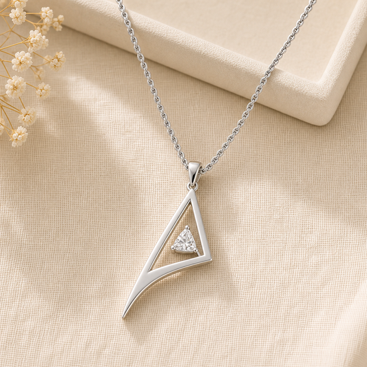 Aurgat Trapped Solitaire Sterling Silver Pendant