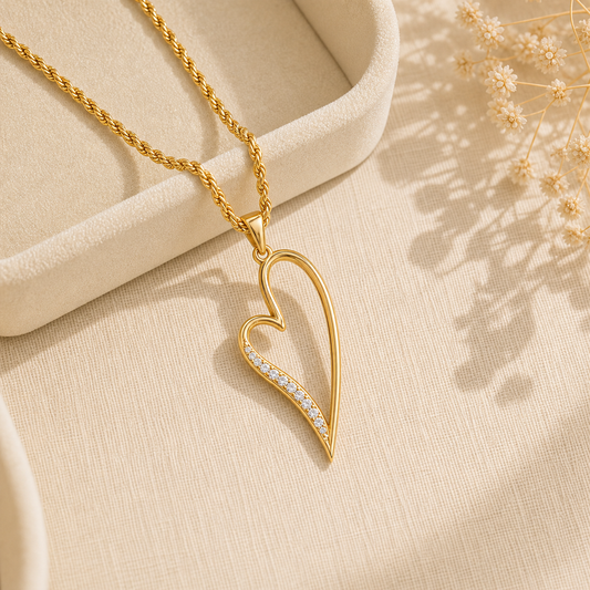 Aurgat Artistic Heart 18K Gold Plated Pendant