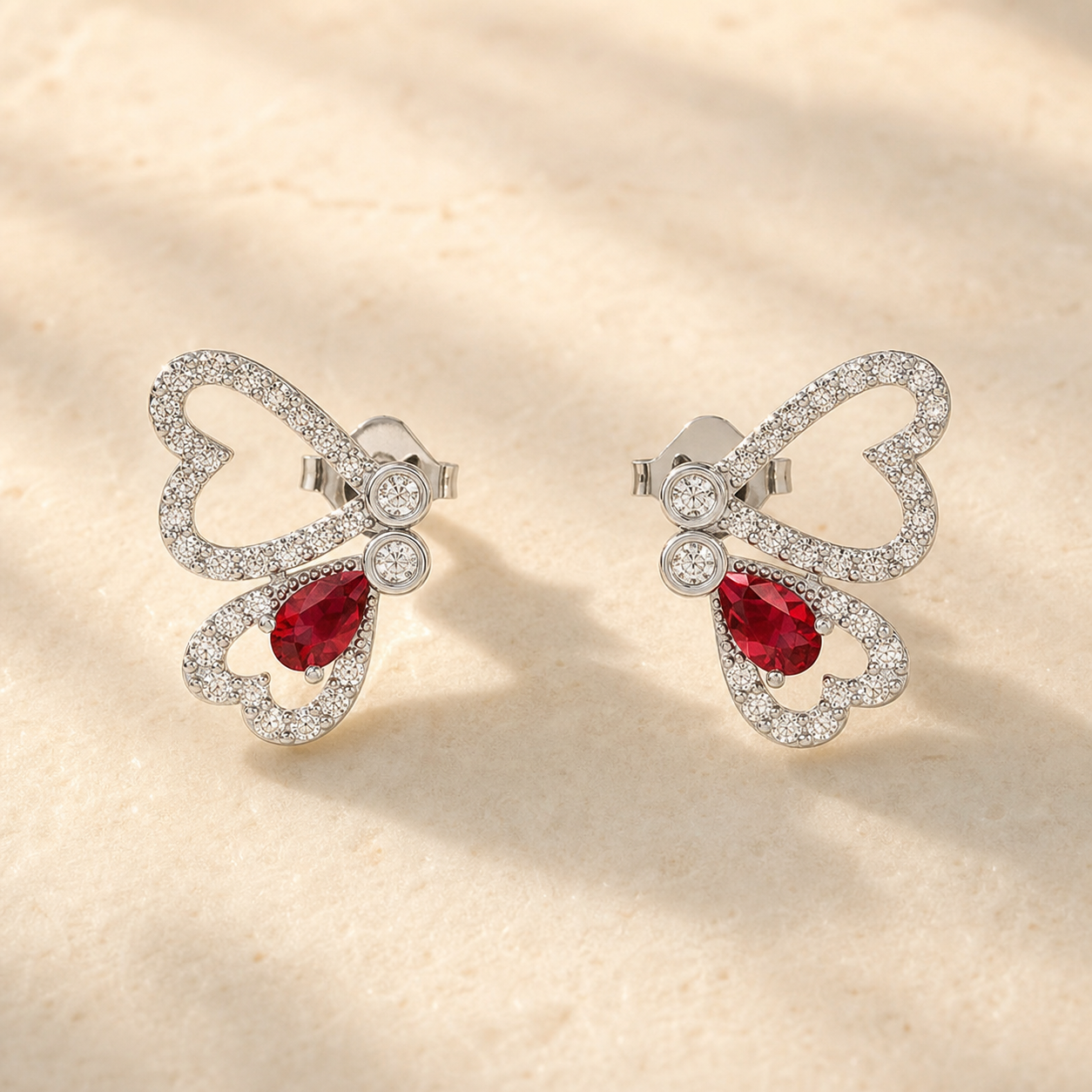 Aurgat Butterfly Love Sterling Silver Earrings