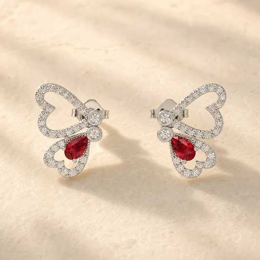 Aurgat Butterfly Love Sterling Silver Earrings