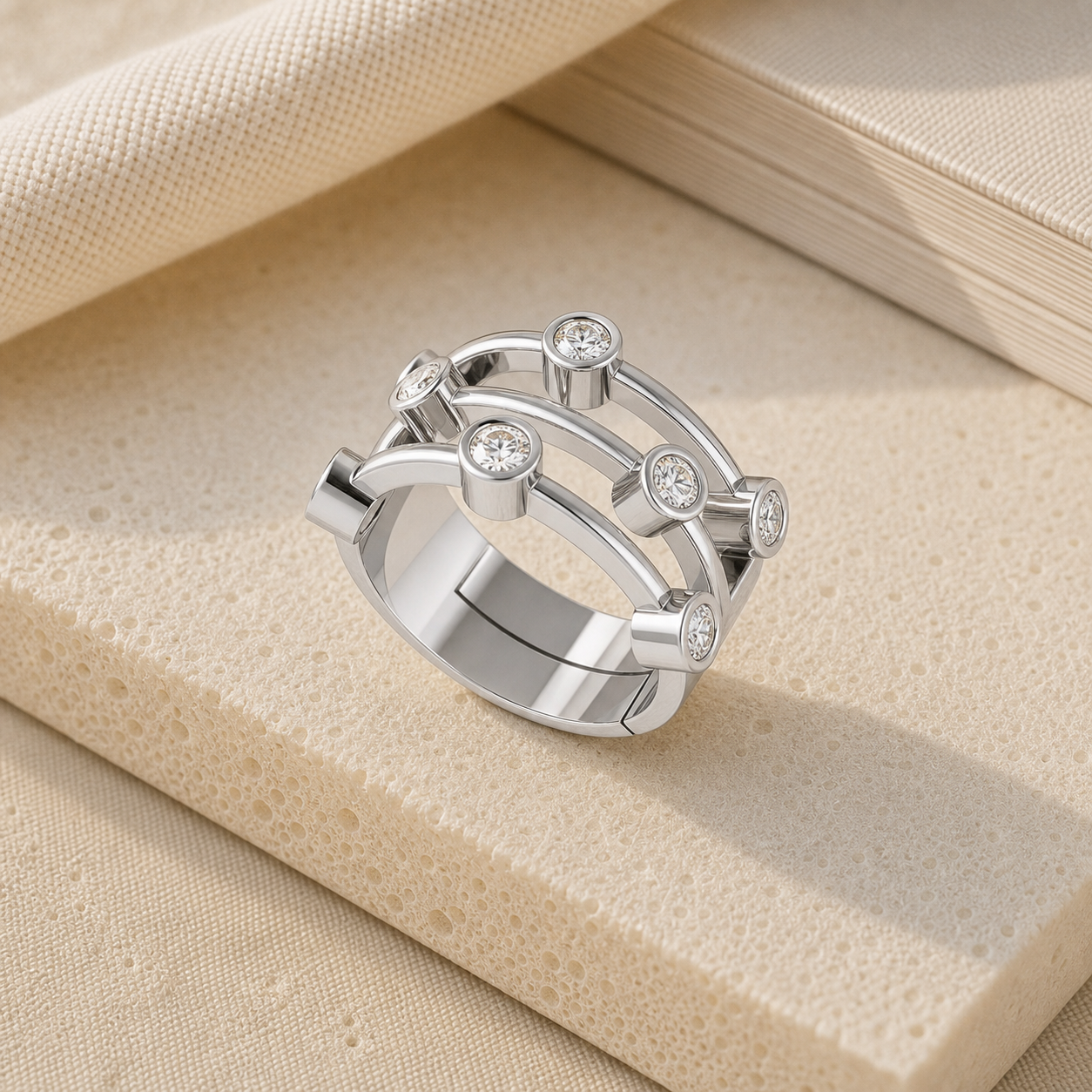 Aurgat Blunt Designed Sterling Silver Ring Band - image 1