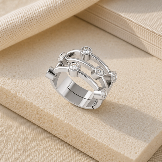 Aurgat Blunt Designed Sterling Silver Ring Band - image 1