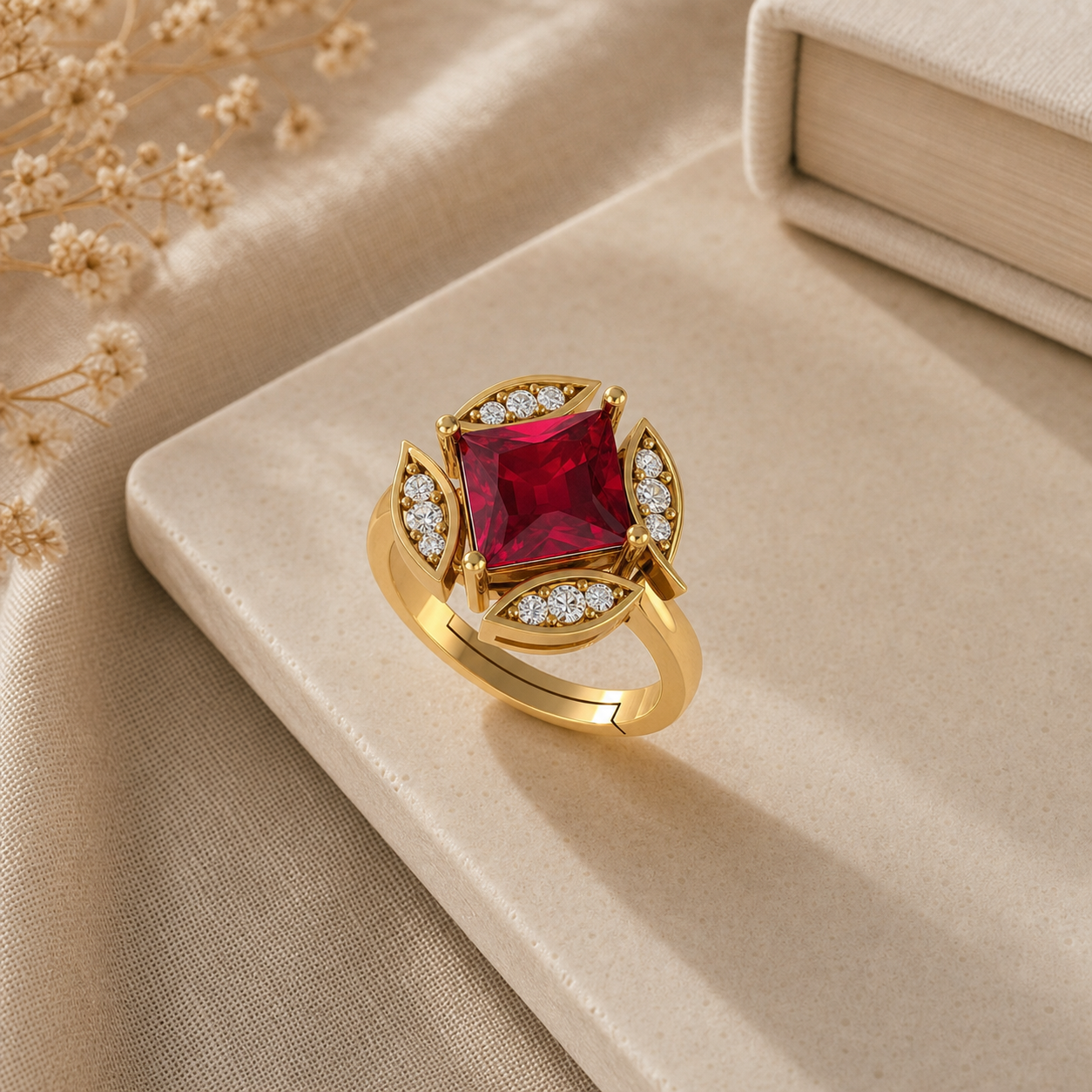 Aurgat Majestic 18K Gold Plated Adjustable Ring - image 1