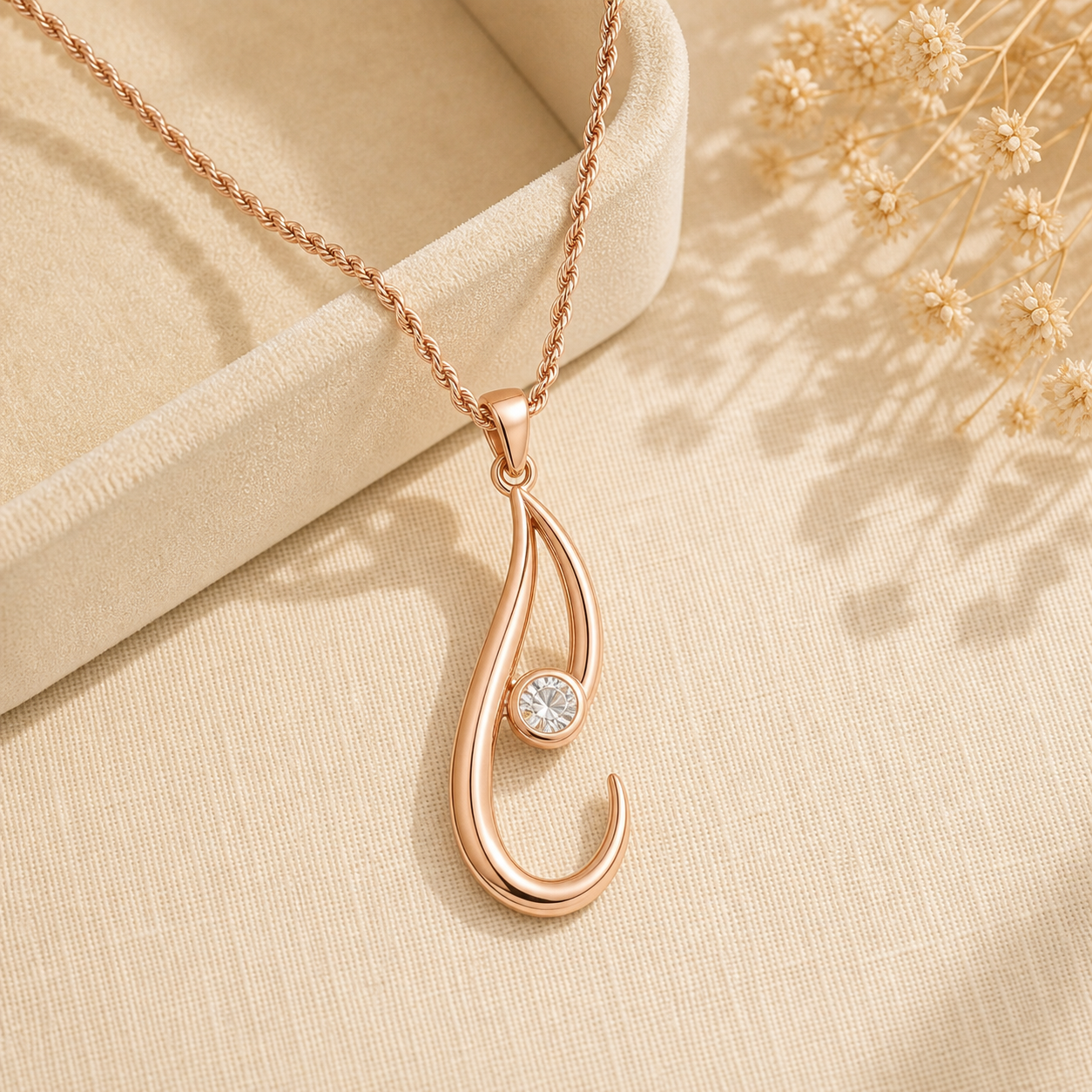 Aurgat Rose Gold Hook DropPendant