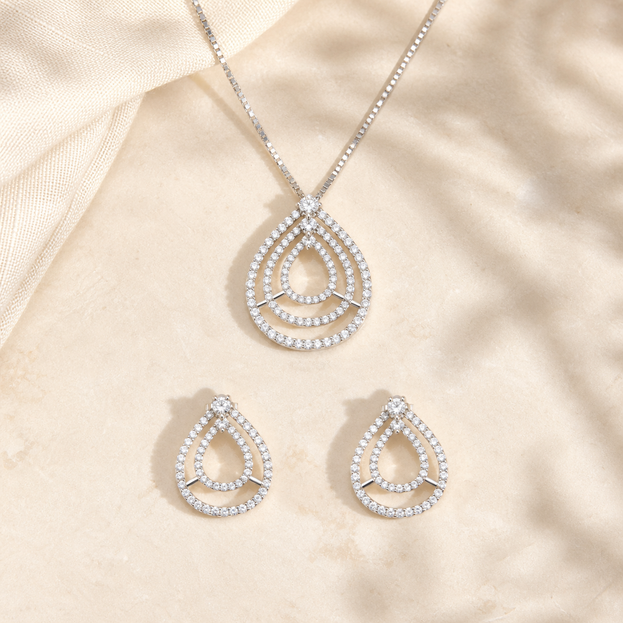 Aurgat Regal Sterling Silver Pendant Set - image 1