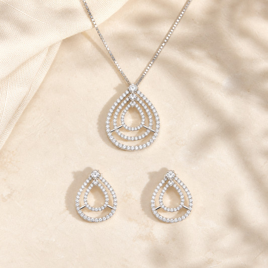 Aurgat Regal Sterling Silver Pendant Set - image 1