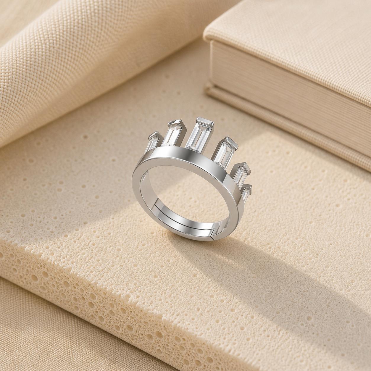 Aurgat Princess Crown Adjustable Ring With Zirconia - image 1