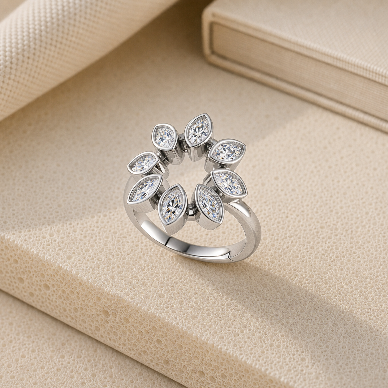 Aurgat Garland Zirconia Sterling Silver Adjustable Ring - image 1