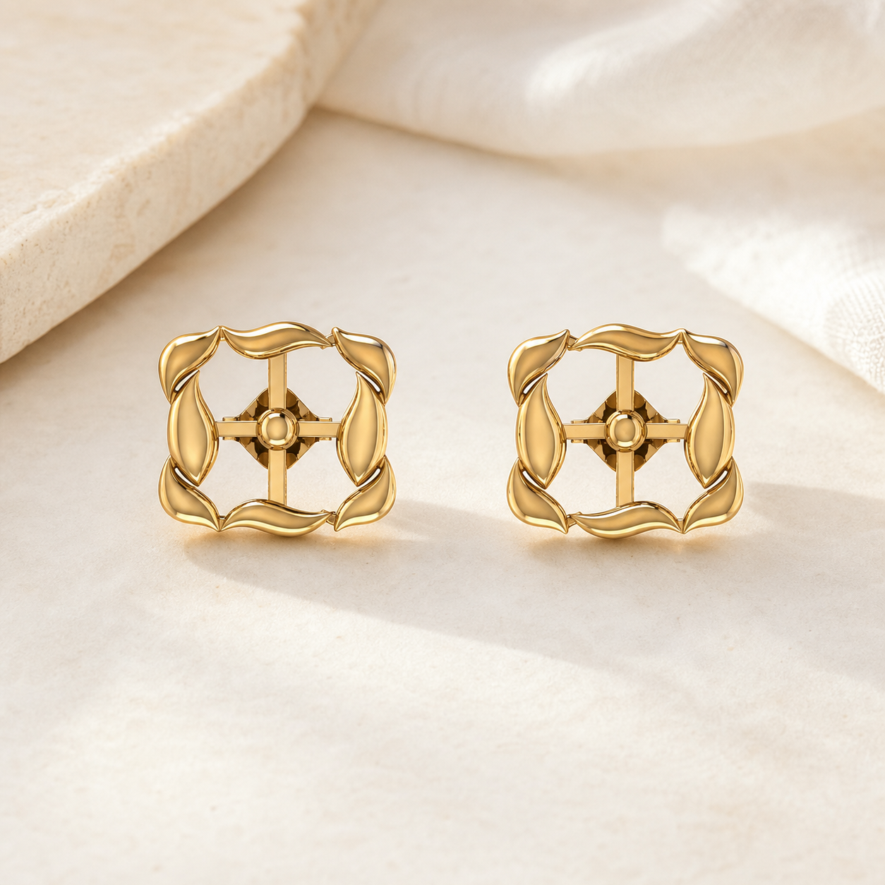 Aurgat Window of Wisdom 18K Gold Plated Earrings