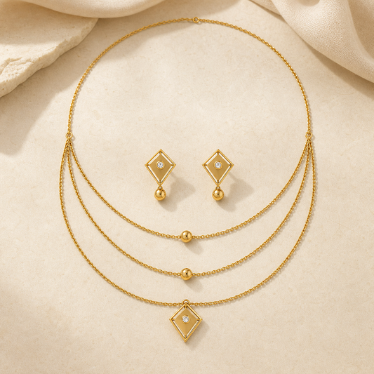 Aurgat Treasured 18K Gold Plated Necklace Set - image 1