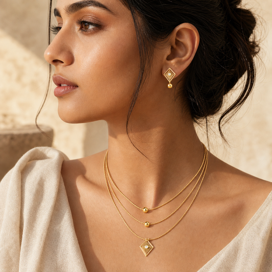 Aurgat Treasured 18K Gold Plated Necklace Set - image 2