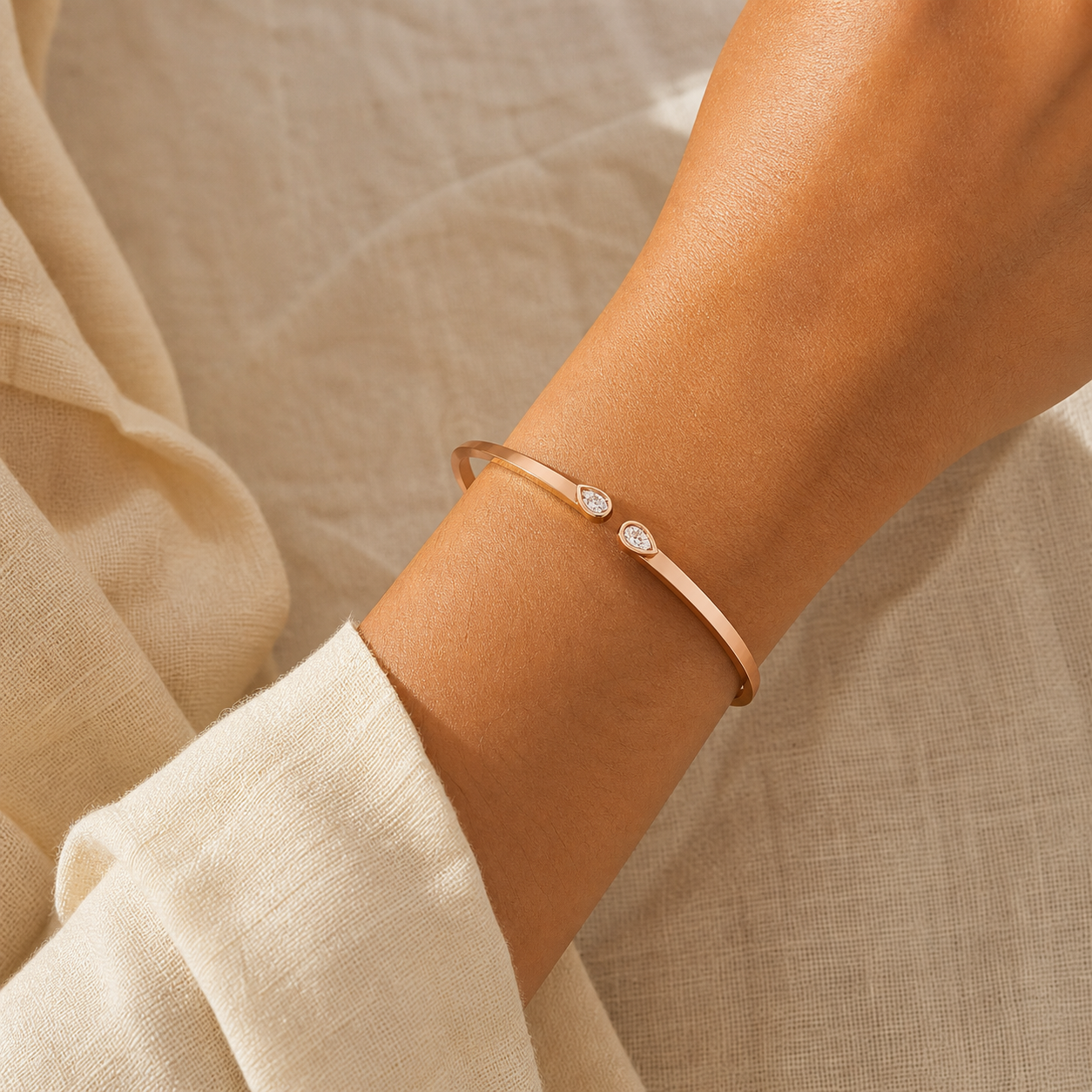 Aurgat Rose Gold Cuff Bracelet