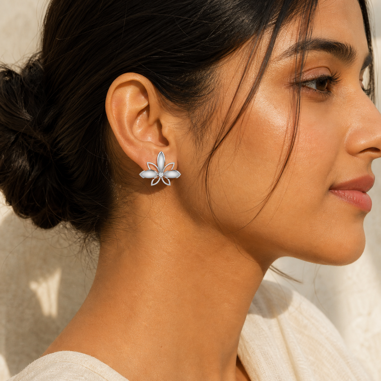 Aurgat Petals Fly Sterling Silver Earrings