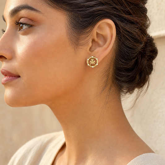 Aurgat Sacred Petals 18K Gold Plated Earrings