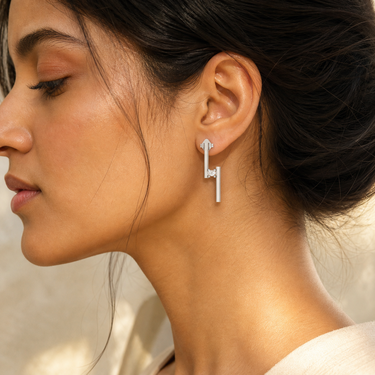 Aurgat Connected Solataire Earrings
