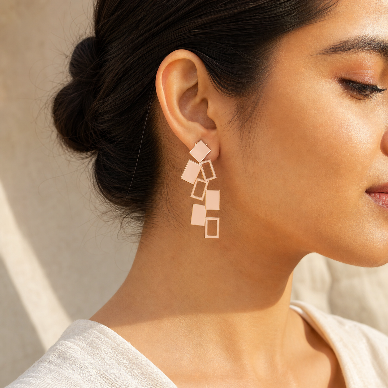 Aurgat Oblongs rose Gold Earrings
