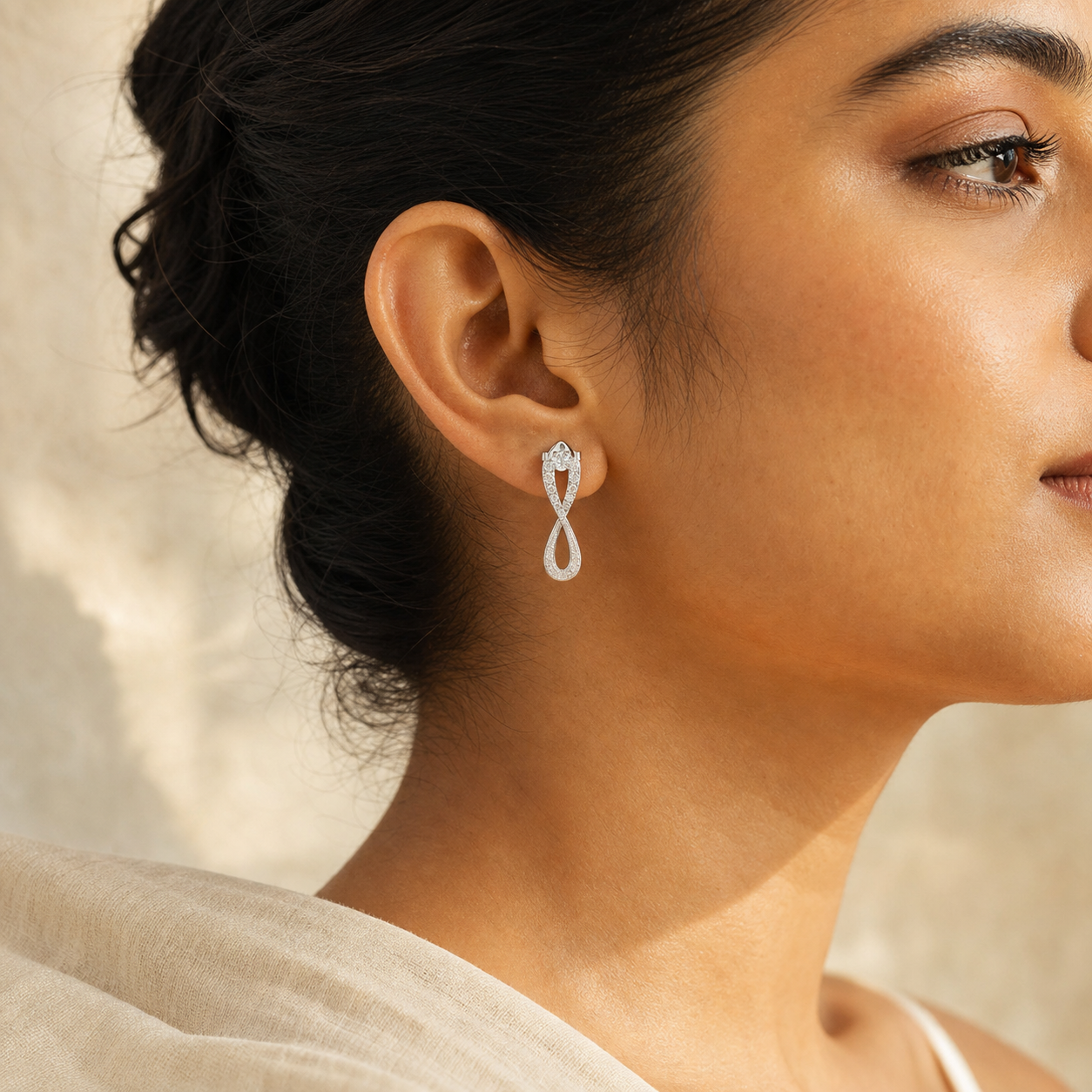 Aurgat Infinity Silver Earrings